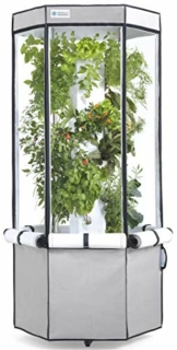 Aerospring 27 Pflanzen Vertikal Hydroponik Indoor Zuchtsystem - patentiertes vertikales Hydroponik-Kit für den Indoor-Gartenbau - Growzelt, LED-Zuchtlichter und Ventilator (Grau) - 1