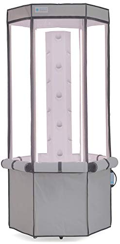 Aerospring 27 Pflanzen Vertikal Hydroponik Indoor Zuchtsystem - patentiertes vertikales Hydroponik-Kit für den Indoor-Gartenbau - Growzelt, LED-Zuchtlichter und Ventilator (Grau) - 3