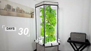 Aerospring 27 Pflanzen Vertikal Hydroponik Indoor Zuchtsystem - patentiertes vertikales Hydroponik-Kit für den Indoor-Gartenbau - Growzelt, LED-Zuchtlichter und Ventilator (Grau) - 5