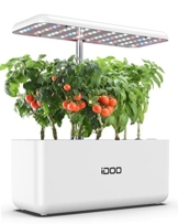 iDOO Smart Garden System, Hydroponic System mit LED-Wachstumslicht, Keimungs Kit mit Automatisches Timer, Hydroponische Anzuchtsysteme Höhenverstellbar, 37cm, Weiß (7 Pods) - 1