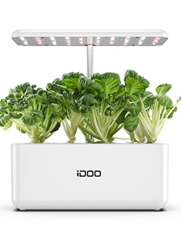 iDOO Smart Garden System, Hydroponic System mit LED-Wachstumslicht, Keimungs Kit mit Automatisches Timer, Hydroponische Anzuchtsysteme Höhenverstellbar, 37cm, Weiß (7 Pods) - 8