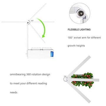 Intelligente Hydroponik-Gartenbeleuchtung, Indoor-Garten-Kit mit Schreibtischlampenfunktion, LED-Pflanzenlicht, Mini-Indoor-Garten-System für Kräutersalat-Gemüseblumen - Samen nicht enthalten (blau) - 3