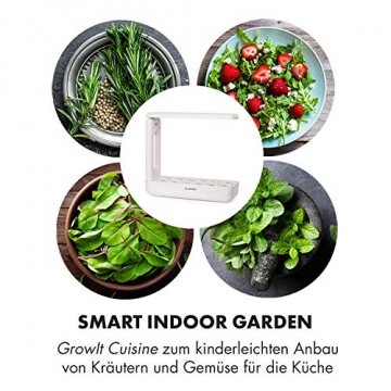 Klarstein GrowIt Cuisine • Smart Indoor Garden Anzuchtsystem • Hydroponik • bis zu 12 Pflanzen in 25-40 Tagen • automatisches LED-Beleuchtungs- und Bewässerungssystem • 2 L Wassertank • Grow It Smart! - 4