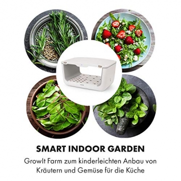 Klarstein GrowIt Cuisine - Smart Indoor Garden Anzuchtsystem, Hydroponik, bis zu 28 Pflanzen in 25-40 Tagen, automatisches LED-Beleuchtungs- und Bewässerungssystem, 8 L Wassertank, Grow It Smart! - 6