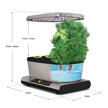 Miracle-Gro AeroGarden Harvest Elite mit dem Gourmet-Kräuter Samenkit, Stainless - 6